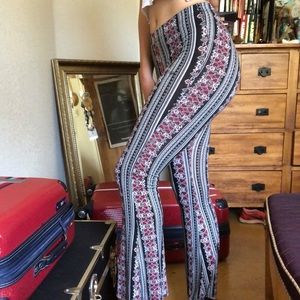 Boho flare stretchy pants